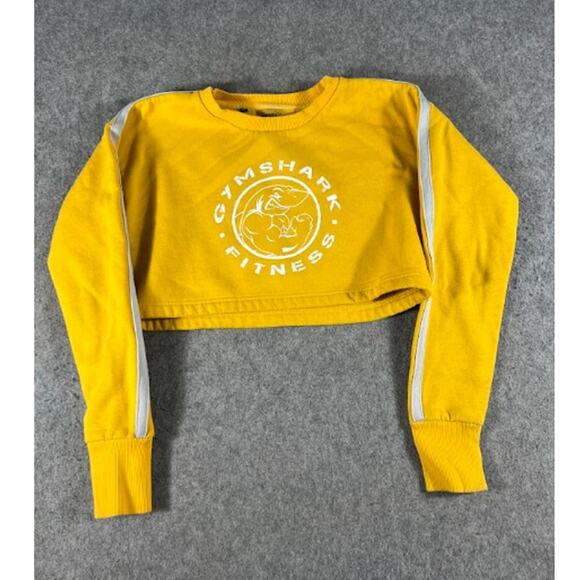 Gymshark Tops - Gymshark Fitness Crop Crewneck Sweatshirt Womens Small Yellow Gym Athleisure